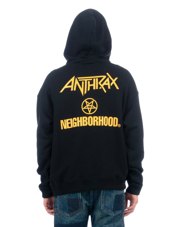 NEIGHBORHOOD | x ANTHRAX Hoodie 'Big Eyes' Black - Concrete