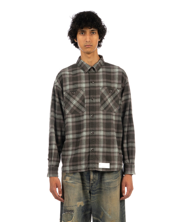 NEIGHBORHOOD | Savage Tartan Check Shirt Gray / Saxe - Concrete