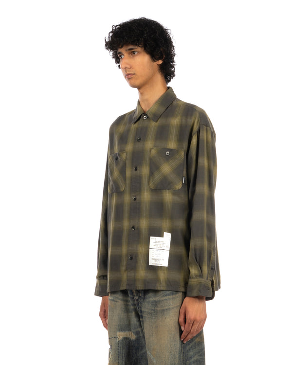 NEIGHBORHOOD | Hombre Check Shirt Charcoal / Mustard - Concrete