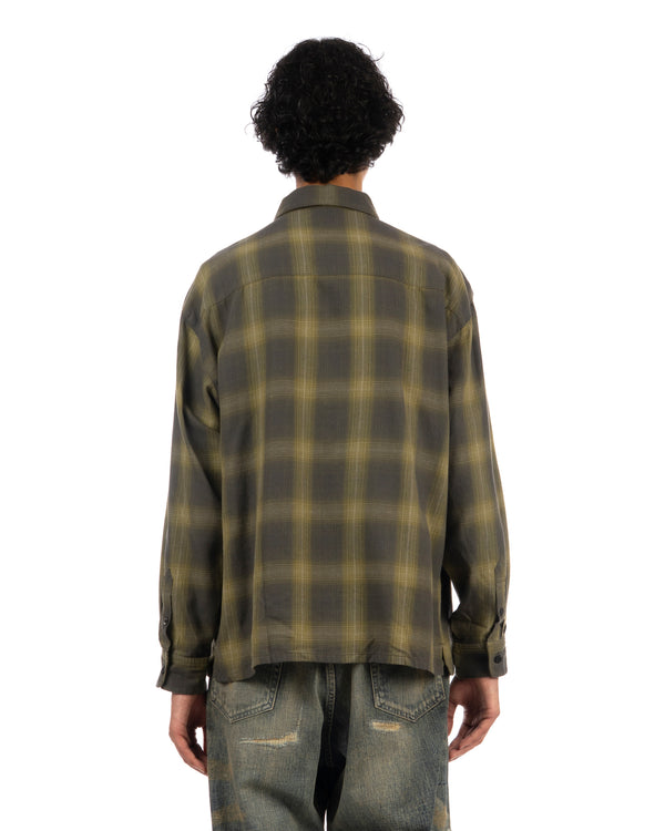 NEIGHBORHOOD | Hombre Check Shirt Charcoal / Mustard - Concrete