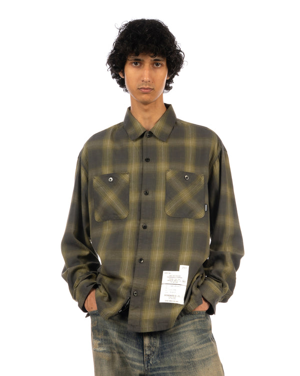 NEIGHBORHOOD | Hombre Check Shirt Charcoal / Mustard - Concrete