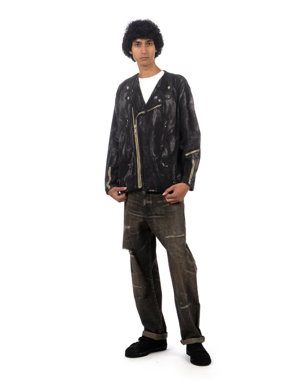 NEIGHBORHOOD | x TOLQ Riders Pattern Cardigan Black - Concrete