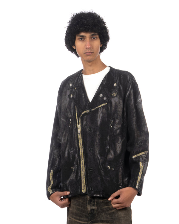 NEIGHBORHOOD | x TOLQ Riders Pattern Cardigan Black - Concrete