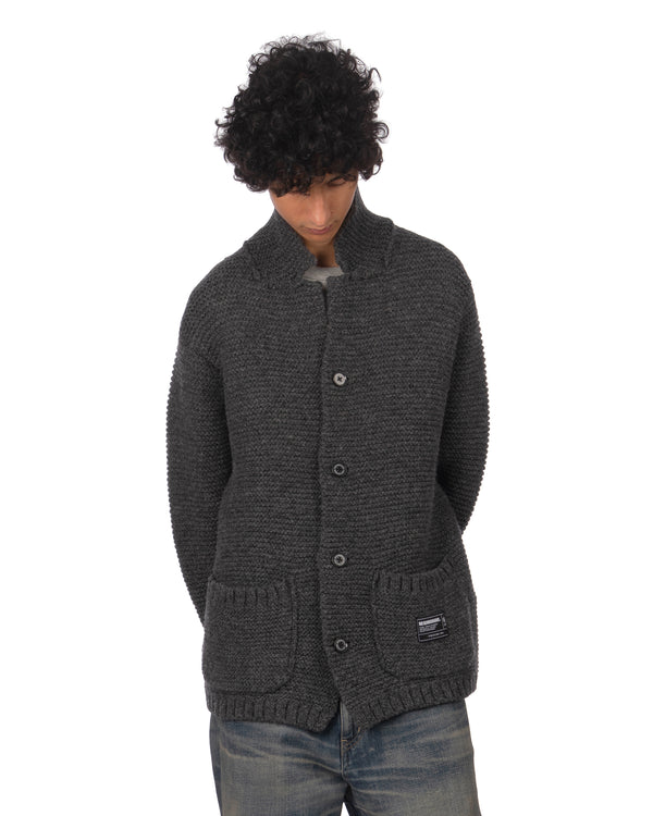 NEIGHBORHOOD | Shetland Knitted Jacket Charcoal - Concrete