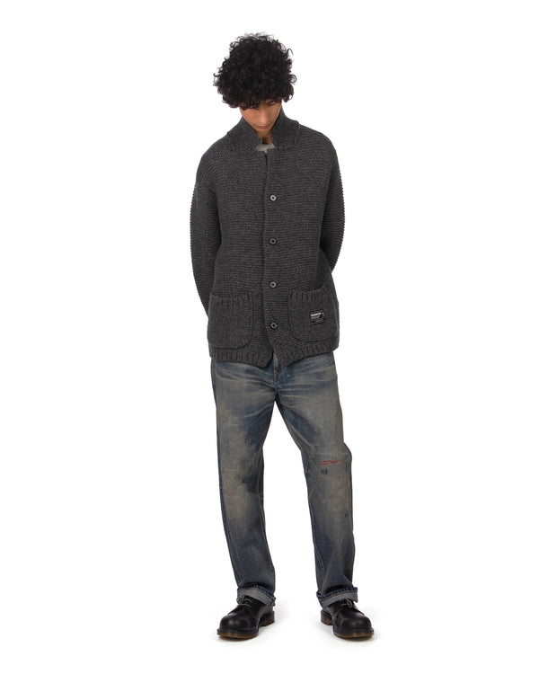 NEIGHBORHOOD | Shetland Knitted Jacket Charcoal - Concrete