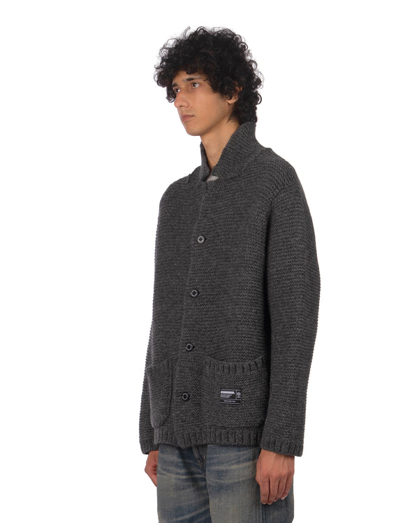 NEIGHBORHOOD | Shetland Knitted Jacket Charcoal - Concrete