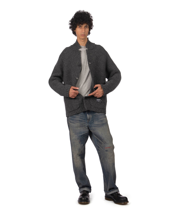 NEIGHBORHOOD | Shetland Knitted Jacket Charcoal - Concrete