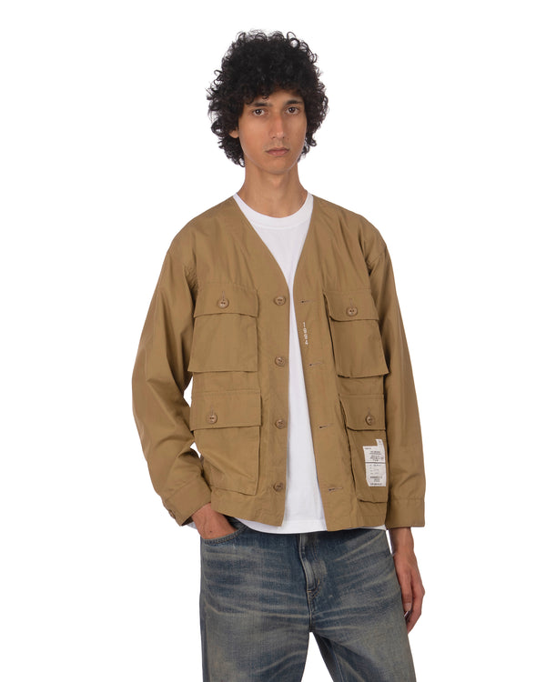 NEIGHBORHOOD | No Collar Utility Jacket Beige - Concrete