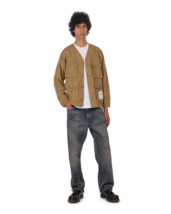 NEIGHBORHOOD | No Collar Utility Jacket Beige - Concrete