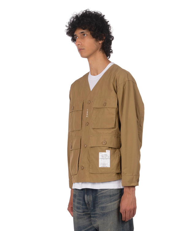 NEIGHBORHOOD | No Collar Utility Jacket Beige - Concrete