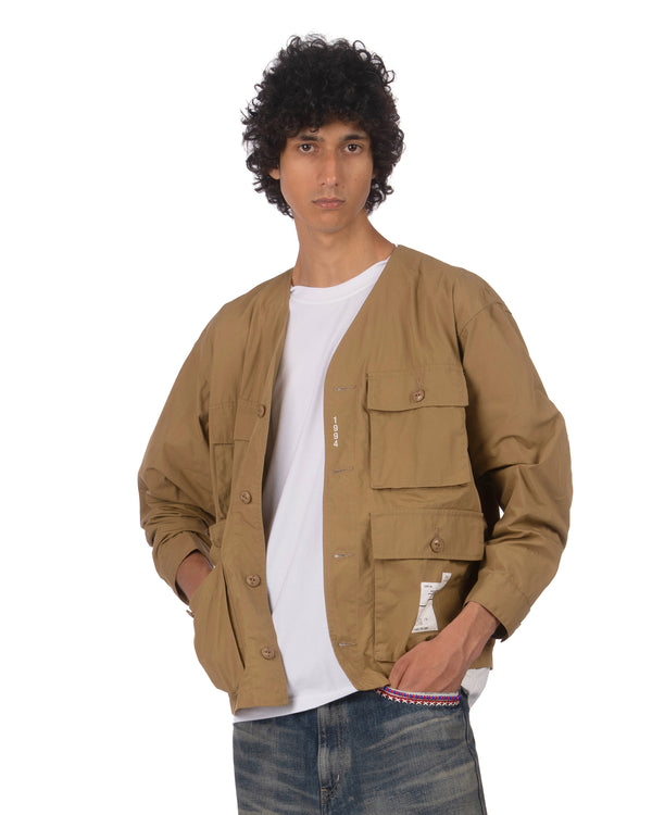 NEIGHBORHOOD | No Collar Utility Jacket Beige - Concrete