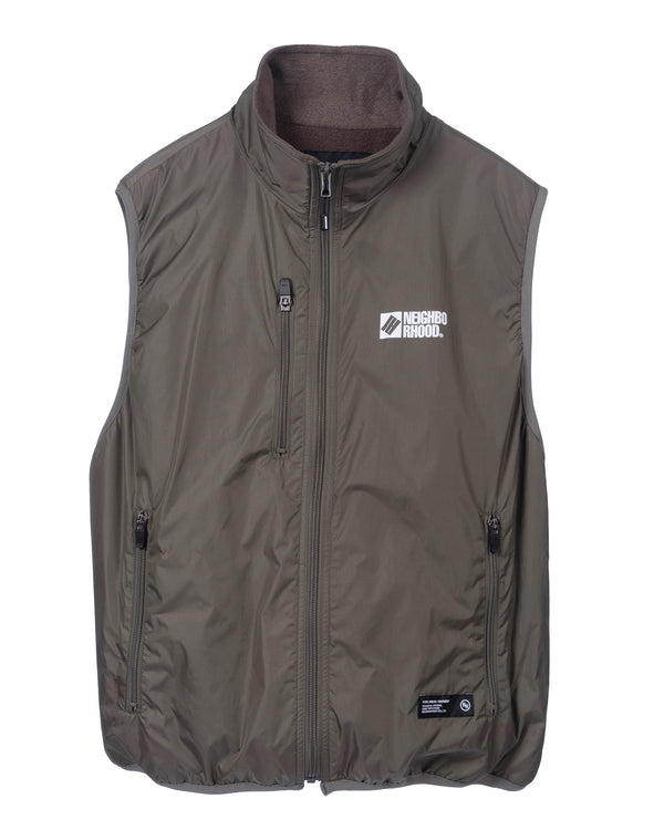 NEIGHBORHOOD | Softshell woven Vest Olive Drab - Concrete