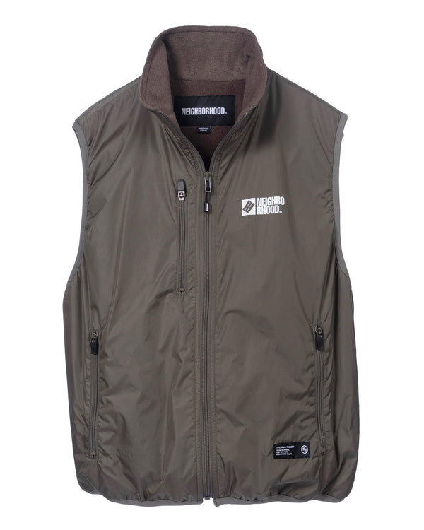 NEIGHBORHOOD | Softshell woven Vest Olive Drab - Concrete