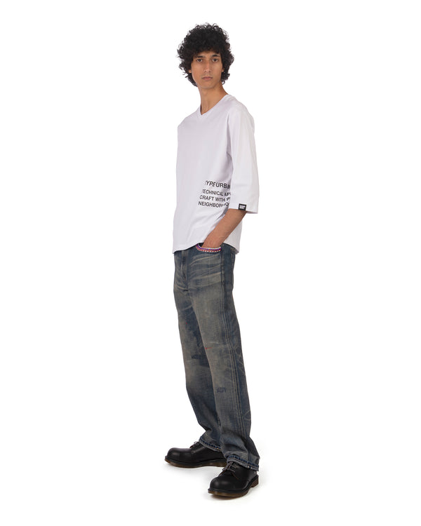 NEIGHBORHOOD | Sheltech V-Neck T-Shirt White - Concrete