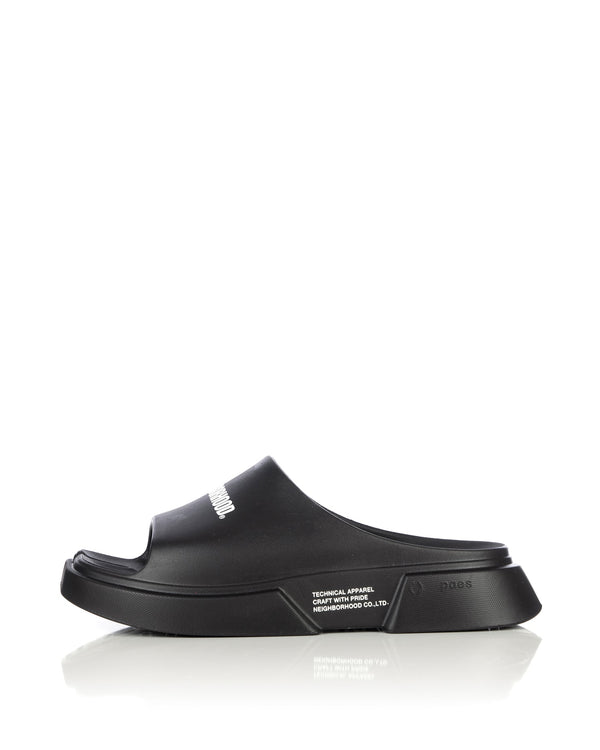 NEIGHBORHOOD | x Paes Slides Black - Concrete
