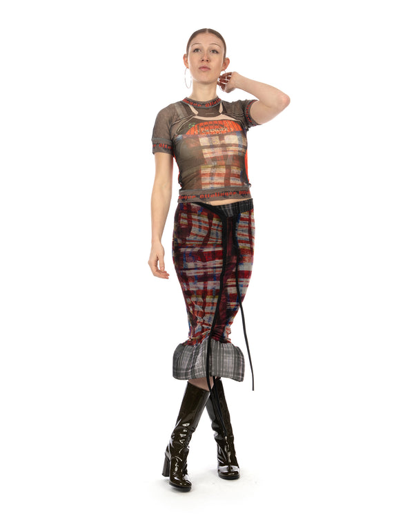 OTTOLINGER | Mesh Otto T-Shirt Racing Plaid - Concrete