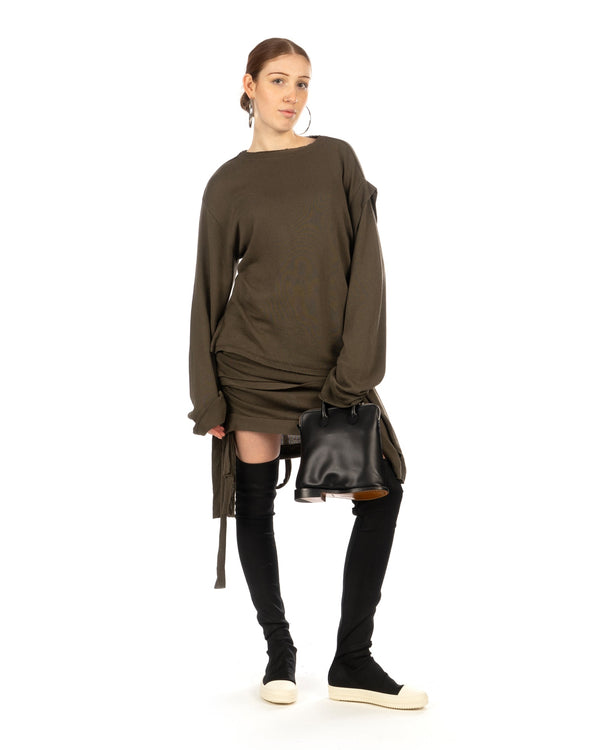 OTTOLINGER | Deconstructed Linen Longsleeve Green - Concrete