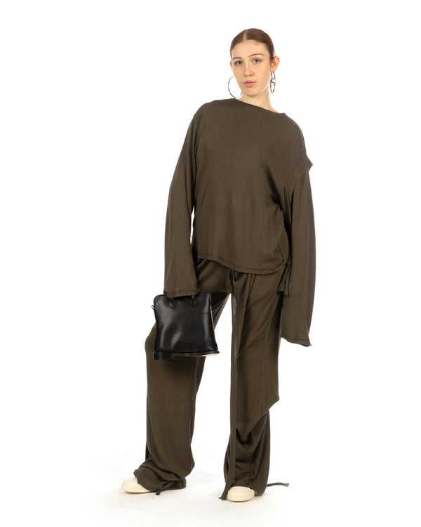 OTTOLINGER | Deconstructed Linen Longsleeve Green - Concrete