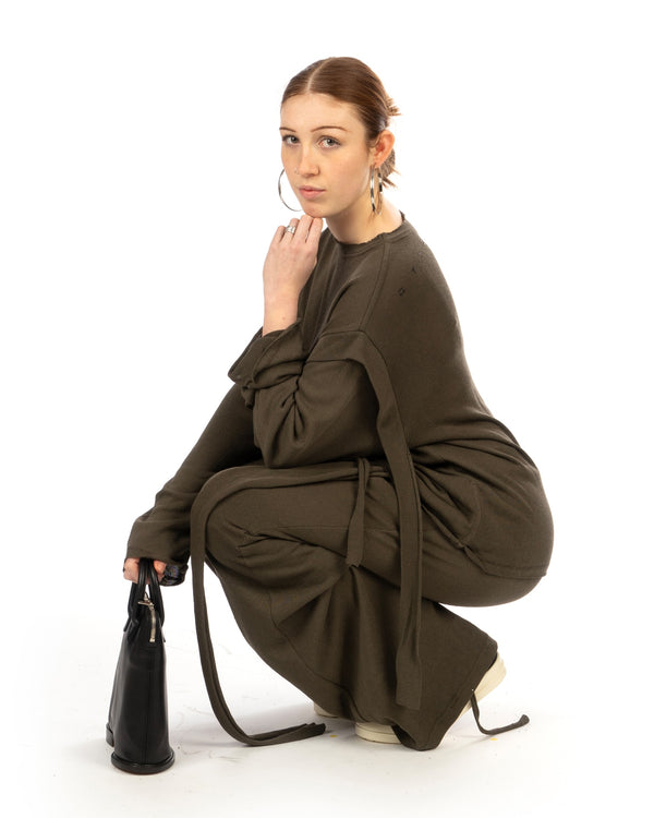 OTTOLINGER | Deconstructed Linen Longsleeve Green - Concrete
