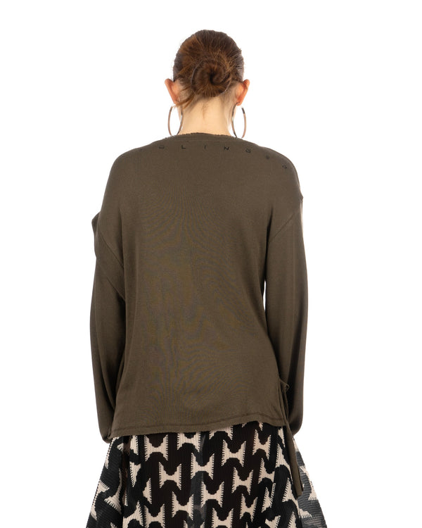 OTTOLINGER | Deconstructed Linen Longsleeve Green - Concrete