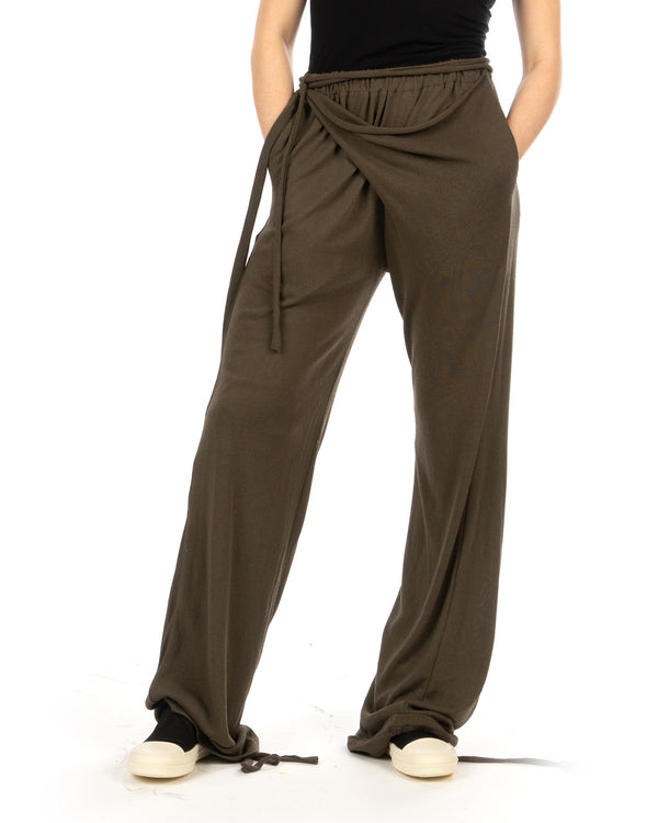 OTTOLINGER | Deconstructed Linen Sweat Pants Green - Concrete