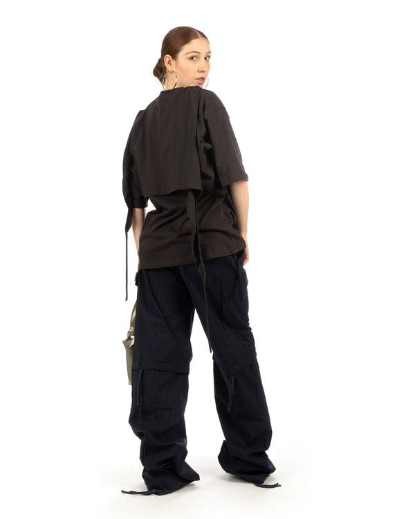 OTTOLINGER | Baggy Cargo Pants Striped Blue - Concrete
