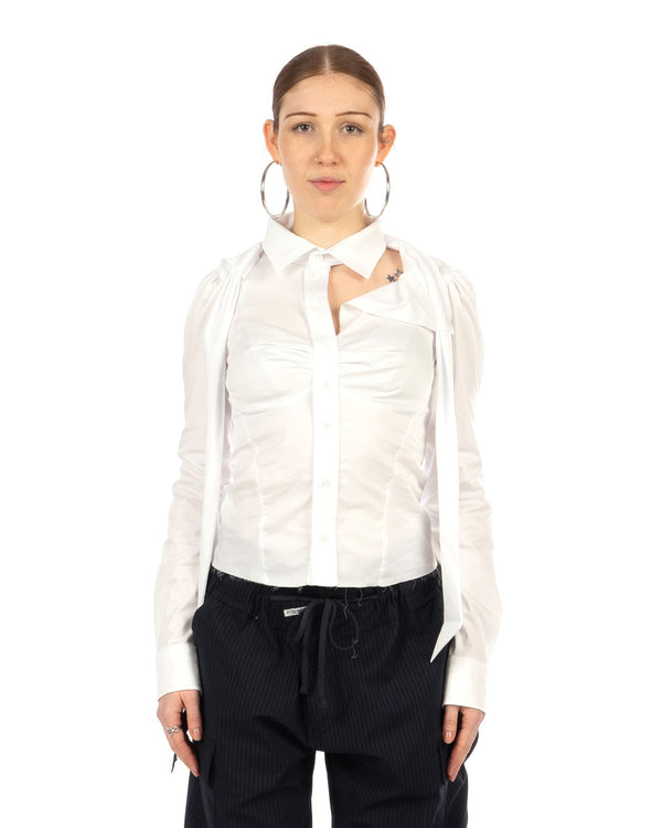 OTTOLINGER | Deconstructed Lavallière Blouse White - Concrete