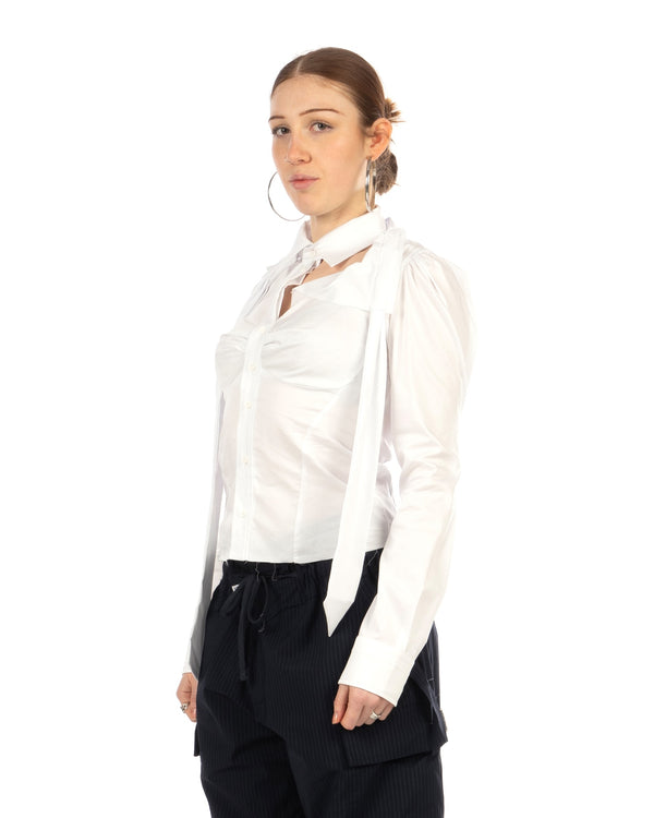 OTTOLINGER | Deconstructed Lavallière Blouse White - Concrete