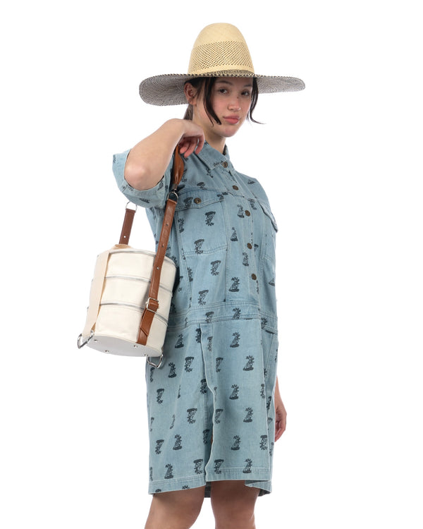 Perks and Mini (P.A.M.) | W Nagovisi Printed Denim Dress Bleach - Concrete