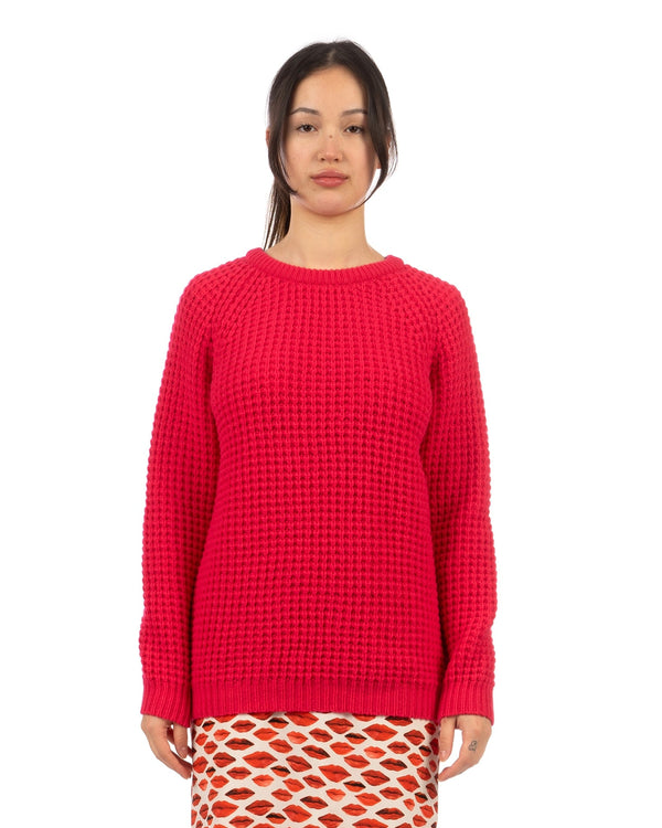 Peter Jensen | Unisex Waffle Crewneck Lambswool - Concrete