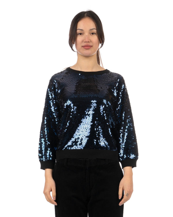 Peter Jensen | W Sequin Jumper Black/Navy - Concrete