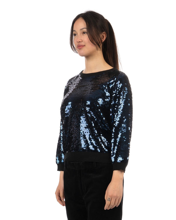 Peter Jensen | W Sequin Jumper Black/Navy - Concrete