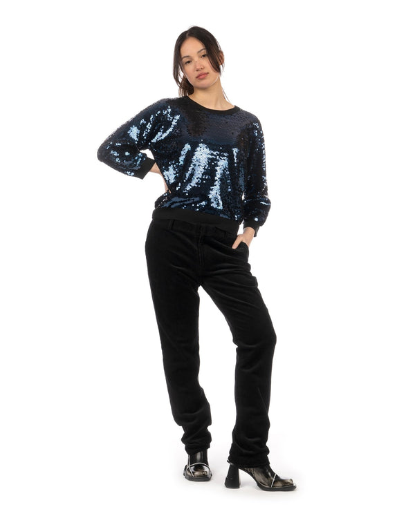 Peter Jensen | W Sequin Jumper Black/Navy - Concrete