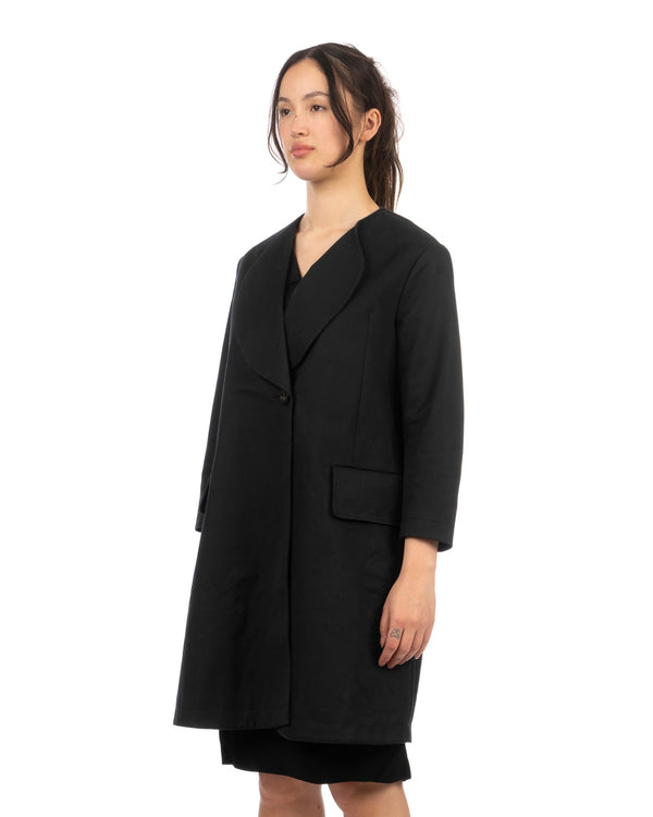 Peter Jensen | W Curved Lapel Coat Black - Concrete
