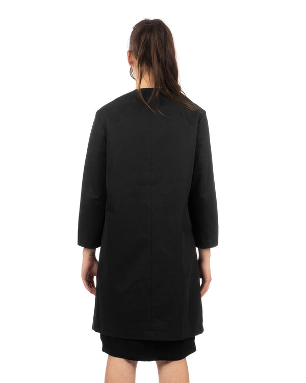 Peter Jensen | W Curved Lapel Coat Black - Concrete
