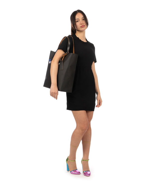 Peter Jensen | W Wool Raw Edge Dress Black - Concrete