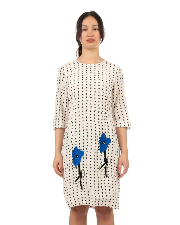 Peter Jensen | W Demi Sleeve Dress with Embroidery Polkadot White - Concrete