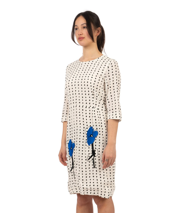 Peter Jensen | W Demi Sleeve Dress with Embroidery Polkadot White - Concrete