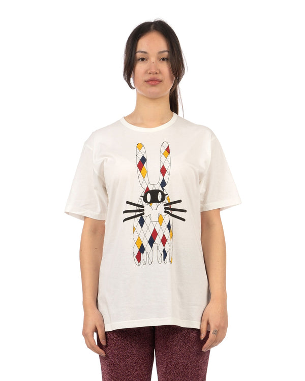 Peter Jensen | Harlequin Rabbit T-Shirt White - Concrete
