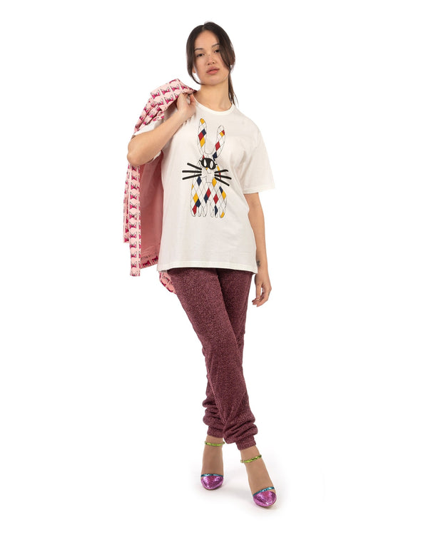 Peter Jensen | Harlequin Rabbit T-Shirt White - Concrete