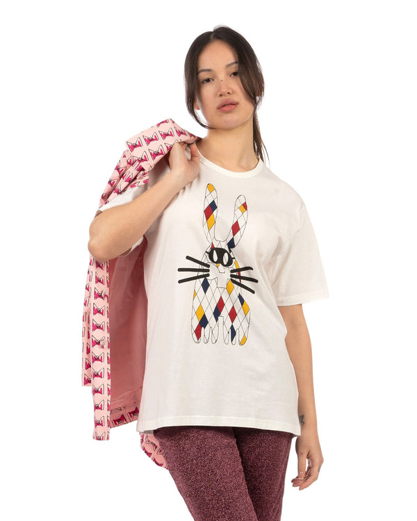 Peter Jensen | Harlequin Rabbit T-Shirt White - Concrete