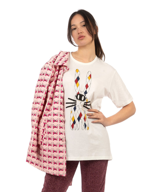 Peter Jensen | Harlequin Rabbit T-Shirt White - Concrete