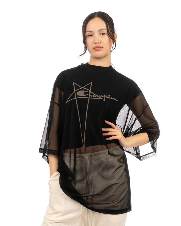 Rick Owens | x Champion Nylon Tommy T Black - Concrete