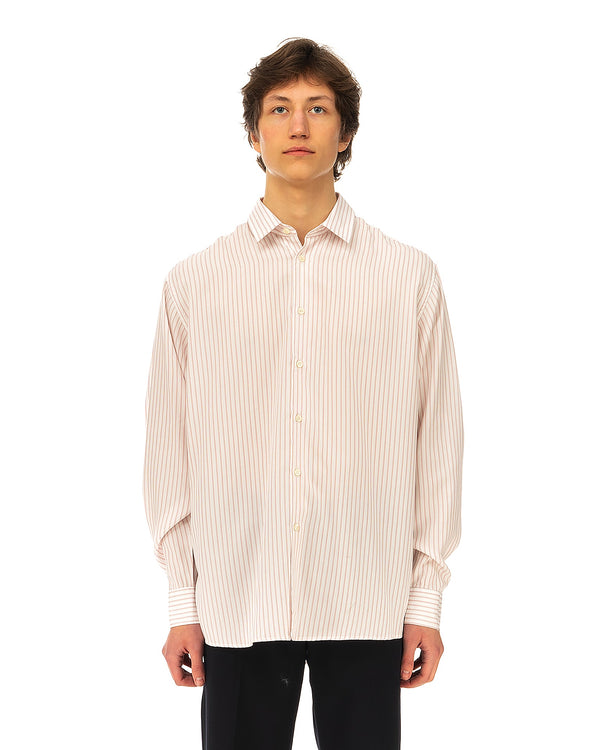 Soulland | Damon Shirt White / Red Stripes - Concrete
