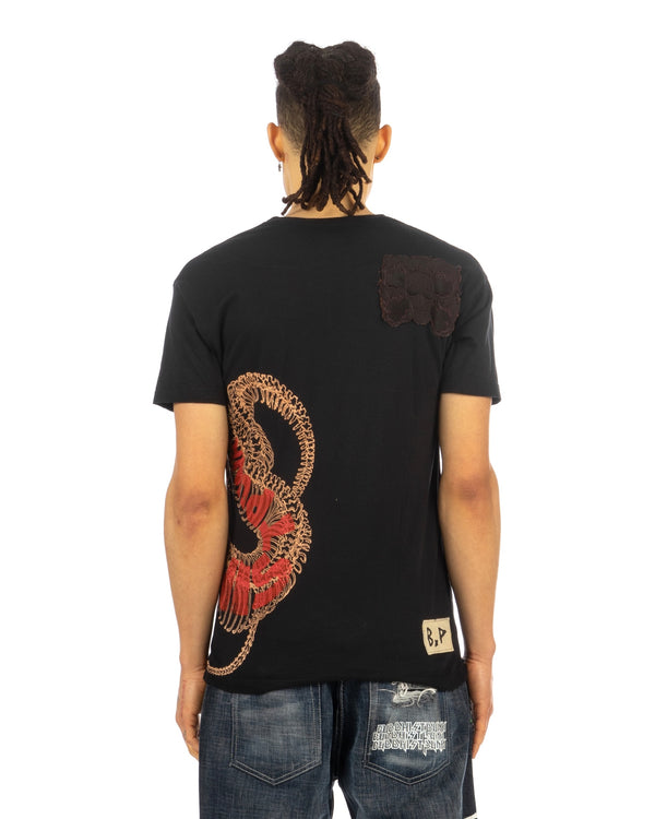 Buddhist Punk | Snake Skeleton Tee Black - Concrete
