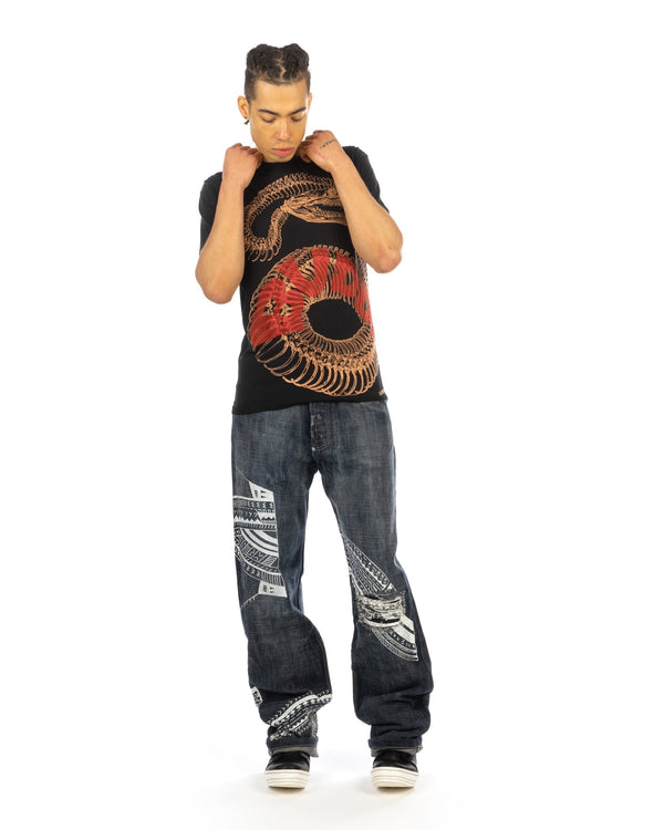 Buddhist Punk | Snake Skeleton Tee Black - Concrete