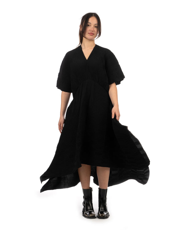 Henrik Vibskov | Cami Plissé Dress Caviar - Concrete