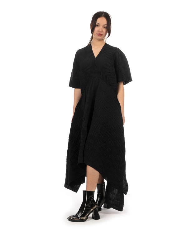 Henrik Vibskov | Cami Plissé Dress Caviar - Concrete