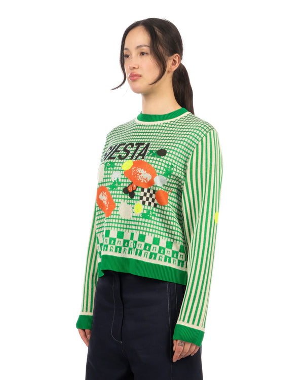 Henrik Vibskov | Siesta Knit Roundneck Green Siesta Fruit - Concrete