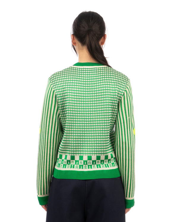Henrik Vibskov | Siesta Knit Roundneck Green Siesta Fruit - Concrete